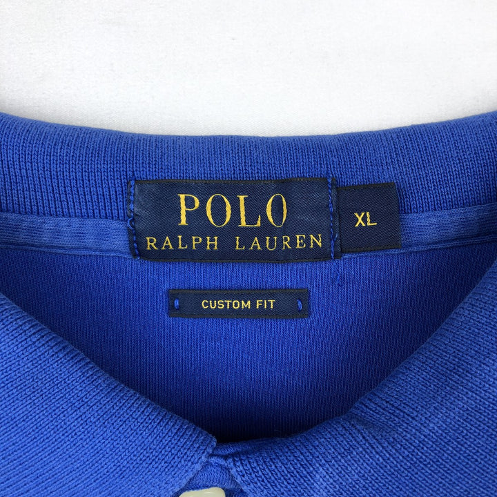 Ralph Lauren POLO RALPH LAUREN CUSTOM FIT short sleeve polo shirt men's XL equivalent cotton blue type Vintage Second Hand