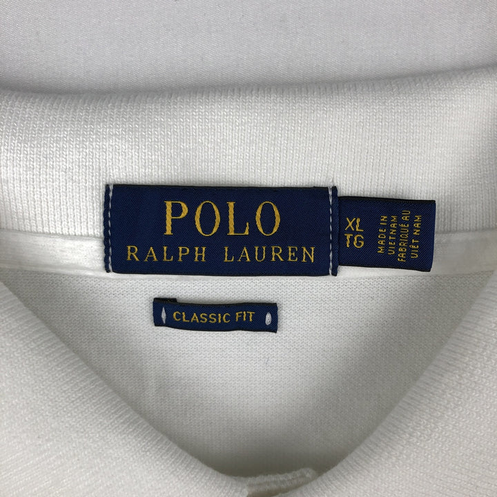Ralph Lauren POLO RALPH LAUREN CLASSIC FIT short sleeve polo shirt men's XL equivalent cotton white type Vintage Second Hand