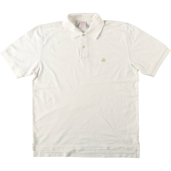 Brooks Brothers Est.1818 Short-Sleeve Polo Shirt, Men's Size M (approx.) cotton white type Vintage Second Hand