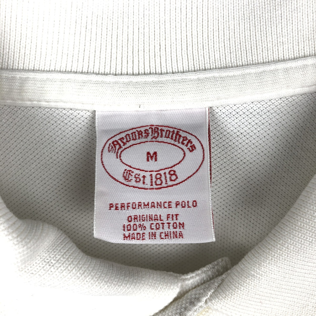 Brooks Brothers Est.1818 Short-Sleeve Polo Shirt, Men's Size M (approx.) cotton white type Vintage Second Hand