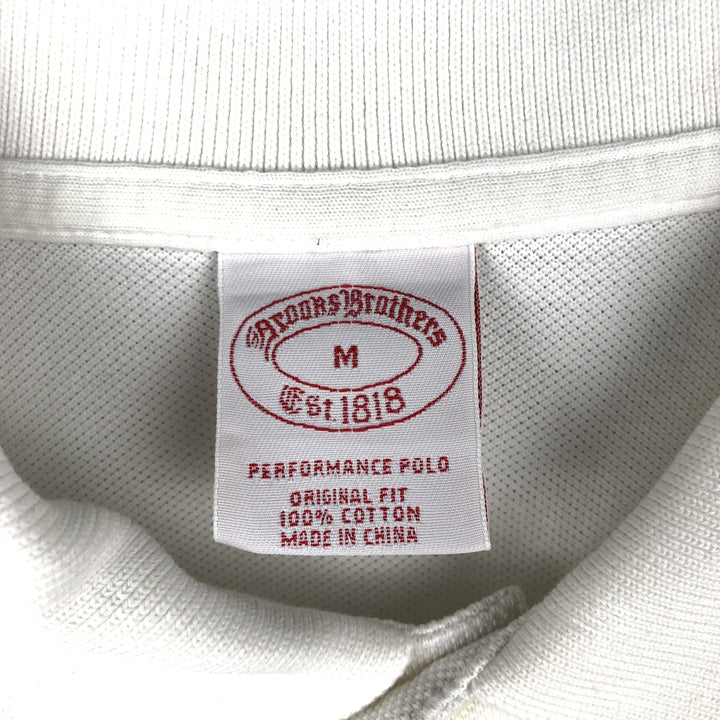 Brooks Brothers Est.1818 Short-Sleeve Polo Shirt, Men's Size M (approx.) cotton white type Vintage Second Hand