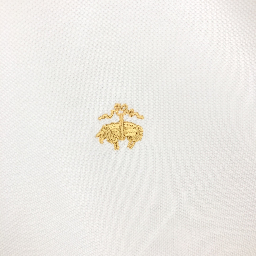 Brooks Brothers Est.1818 Short-Sleeve Polo Shirt, Men's Size M (approx.) cotton white type Vintage Second Hand