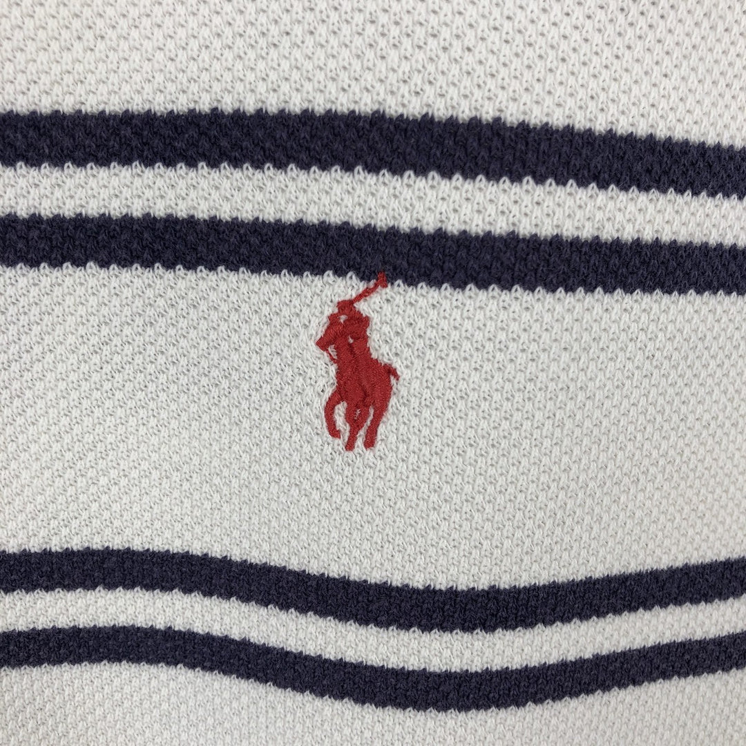 Ralph Lauren POLO by Ralph Lauren short sleeve striped polo shirt, men's size L cotton white type Vintage Second Hand