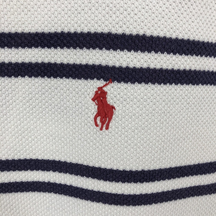 Ralph Lauren POLO by Ralph Lauren short sleeve striped polo shirt, men's size L cotton white type Vintage Second Hand