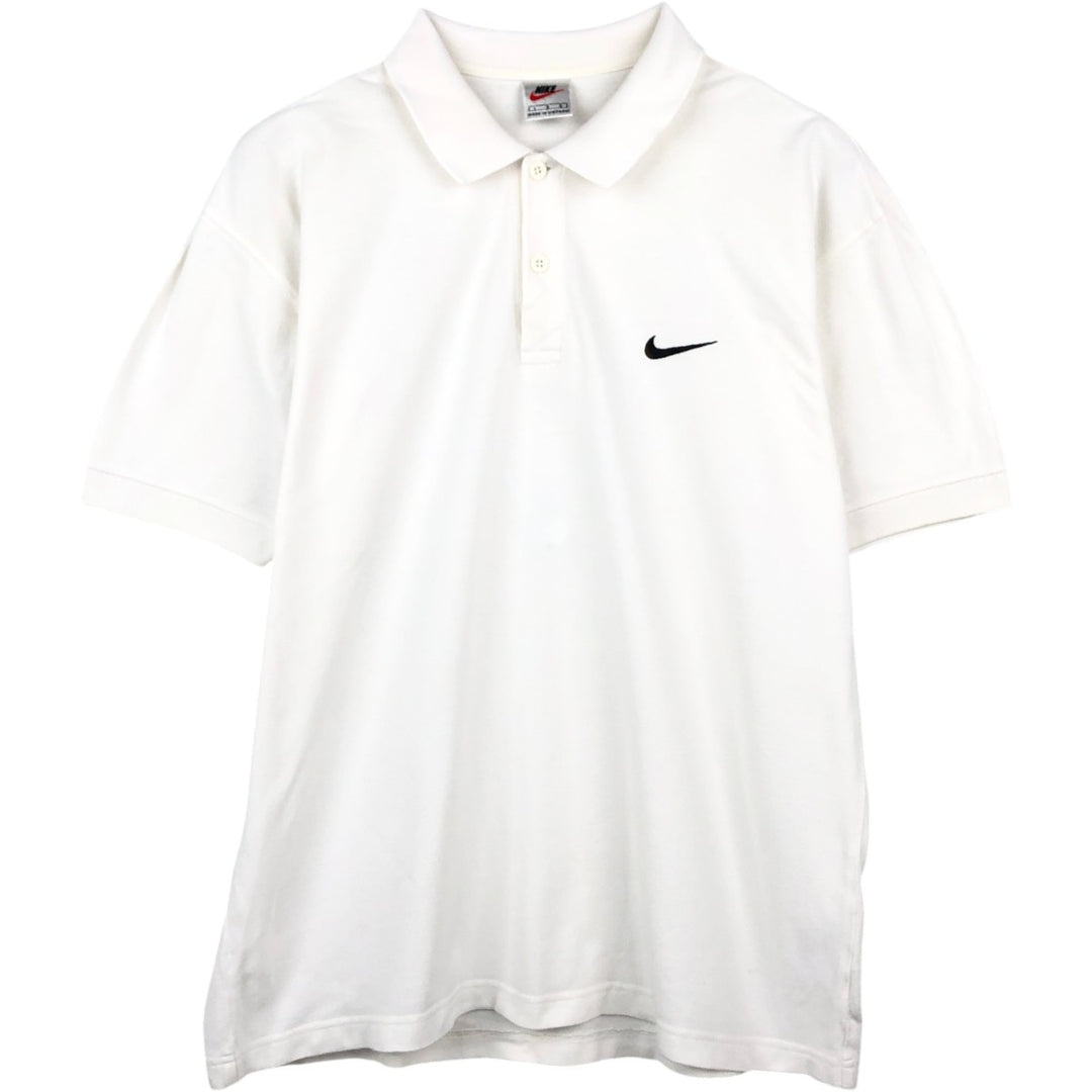 90s-00'S Nike Short-Sleeve Polo Shirt, Men's Size L (Equivalent), Vintage cotton white type Vintage Second Hand