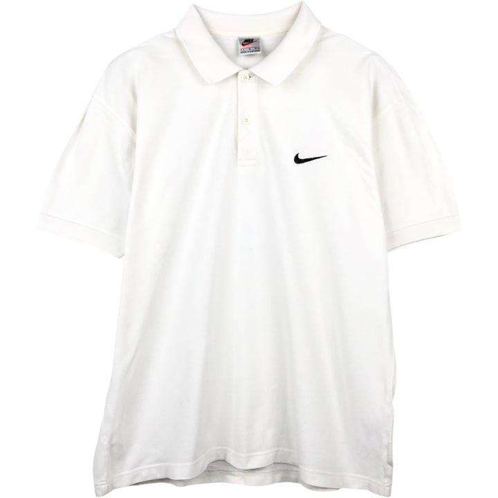 90s-00'S Nike Short-Sleeve Polo Shirt, Men's Size L (Equivalent), Vintage cotton white type Vintage Second Hand