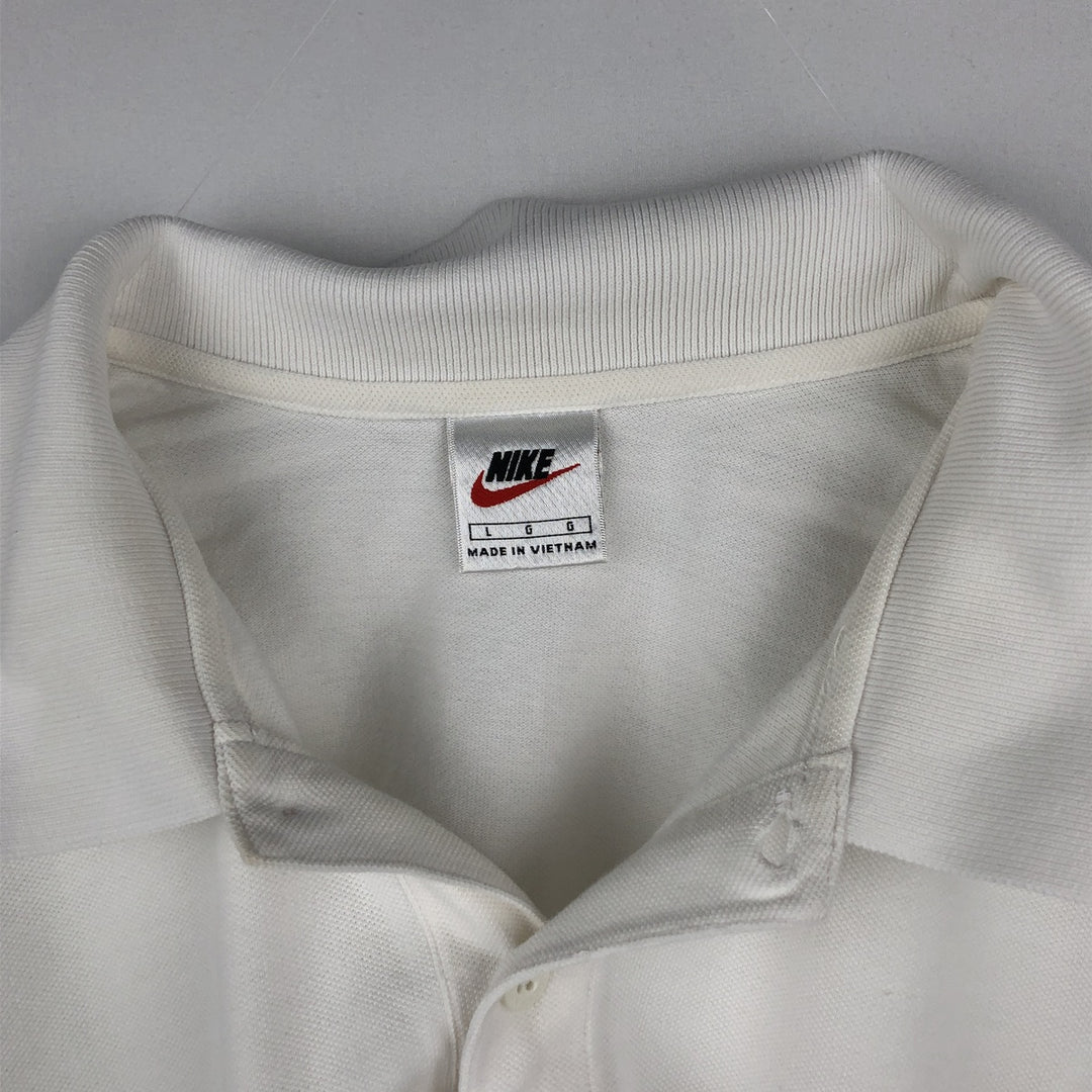 90s-00'S Nike Short-Sleeve Polo Shirt, Men's Size L (Equivalent), Vintage cotton white type Vintage Second Hand