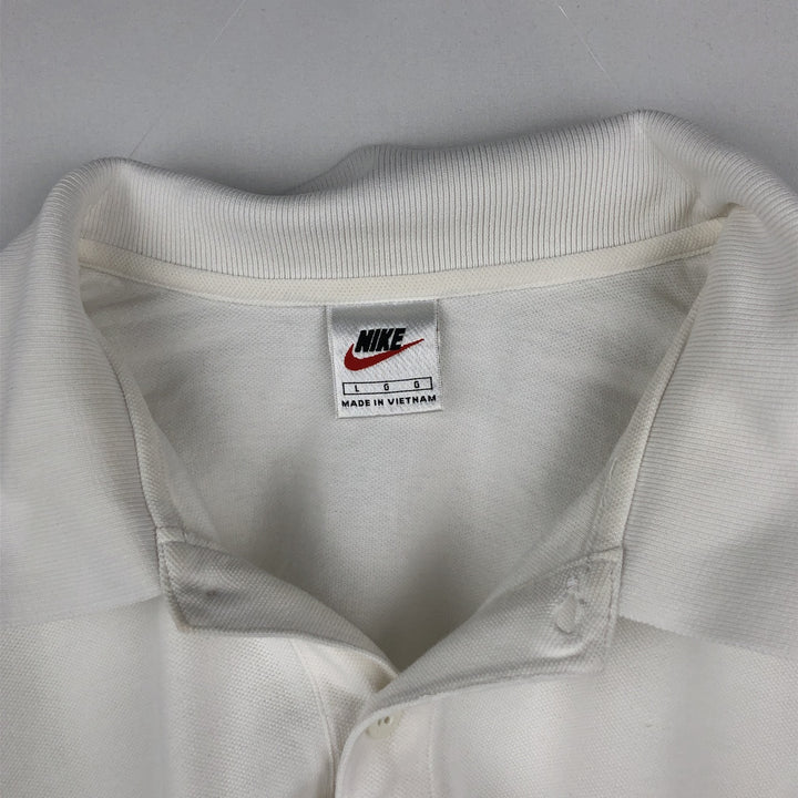 90s-00'S Nike Short-Sleeve Polo Shirt, Men's Size L (Equivalent), Vintage cotton white type Vintage Second Hand