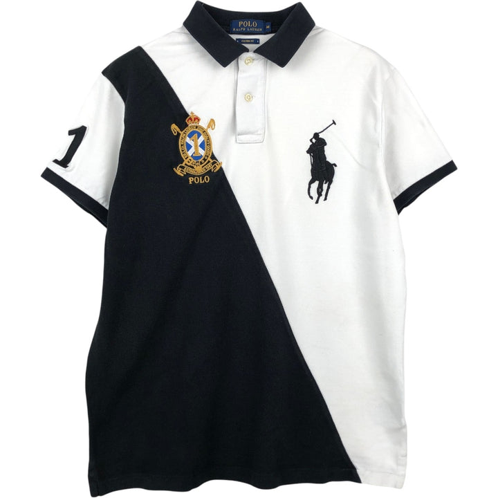 Ralph Lauren POLO RALPH LAUREN CUSTOM FIT Big Pony Short Sleeve Polo Shirt, Men's Size Medium cotton white type Vintage Second Hand