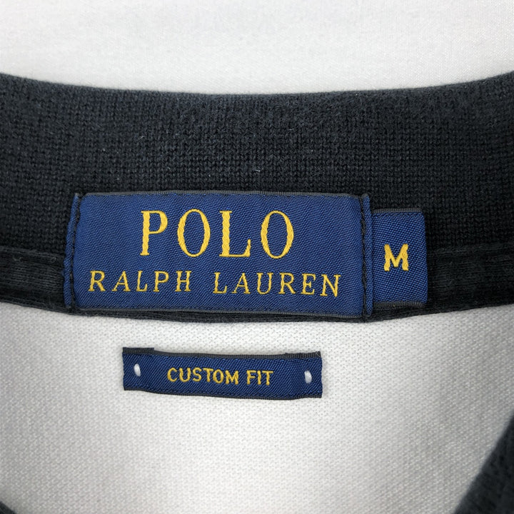 Ralph Lauren POLO RALPH LAUREN CUSTOM FIT Big Pony Short Sleeve Polo Shirt, Men's Size Medium cotton white type Vintage Second Hand