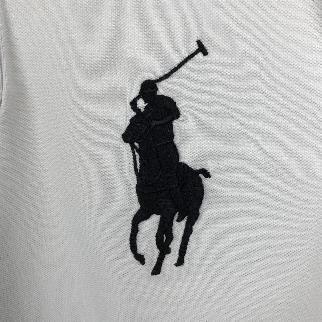 Ralph Lauren POLO RALPH LAUREN CUSTOM FIT Big Pony Short Sleeve Polo Shirt, Men's Size Medium cotton white type Vintage Second Hand