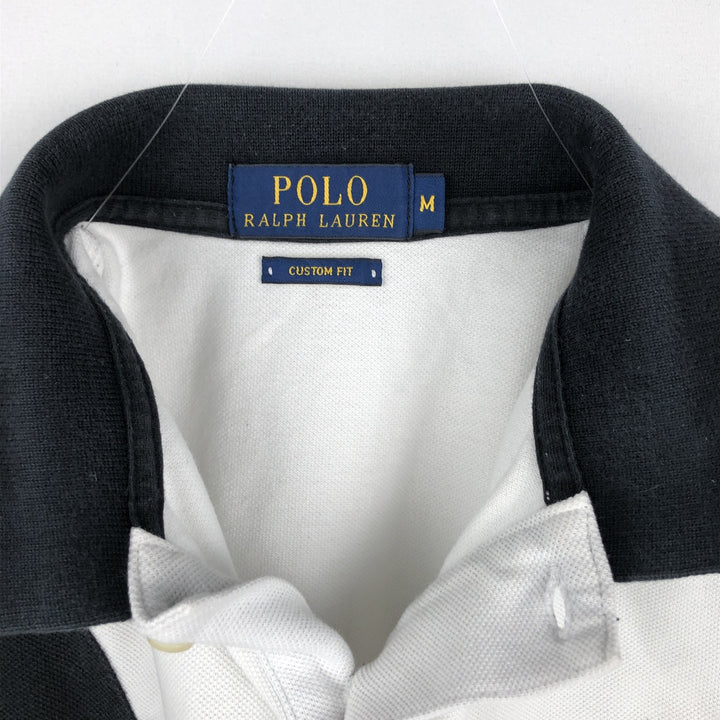 Ralph Lauren POLO RALPH LAUREN CUSTOM FIT Big Pony Short Sleeve Polo Shirt, Men's Size Medium cotton white type Vintage Second Hand