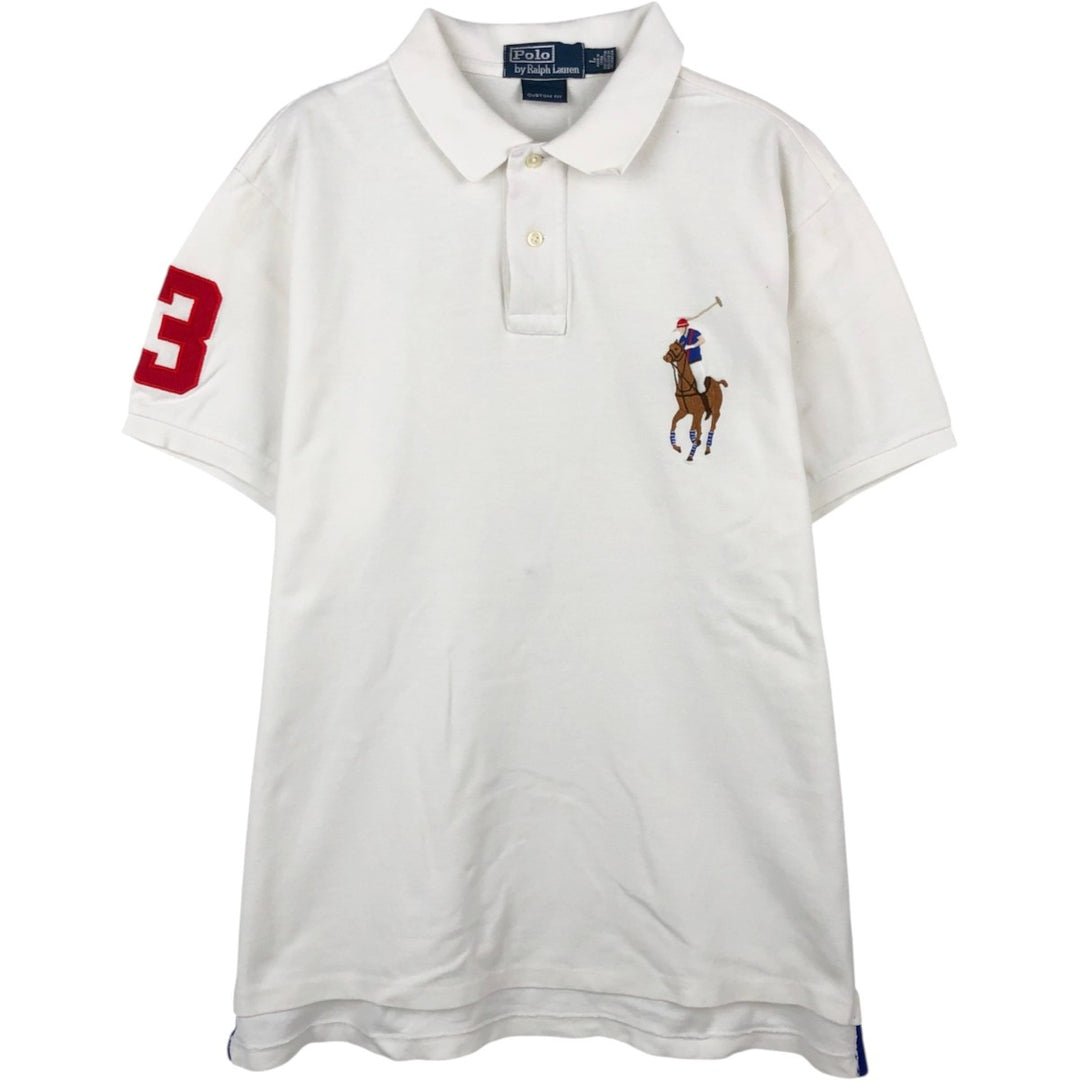 Ralph Lauren POLO by Ralph Lauren CUSTOM FIT Big Pony Short Sleeve Polo Shirt Men's L size cotton white type Vintage Second Hand