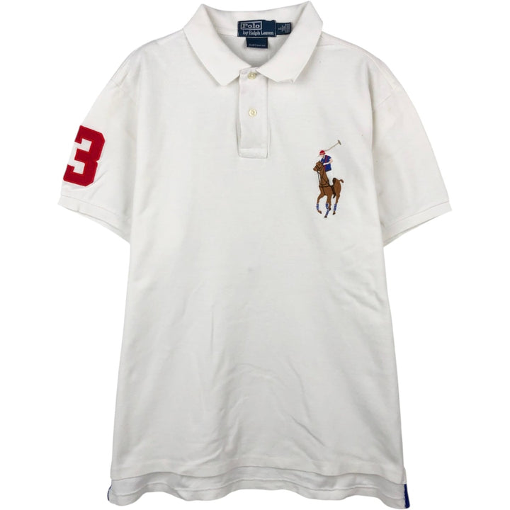 Ralph Lauren POLO by Ralph Lauren CUSTOM FIT Big Pony Short Sleeve Polo Shirt Men's L size cotton white type Vintage Second Hand