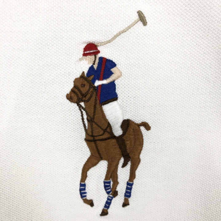 Ralph Lauren POLO by Ralph Lauren CUSTOM FIT Big Pony Short Sleeve Polo Shirt Men's L size cotton white type Vintage Second Hand