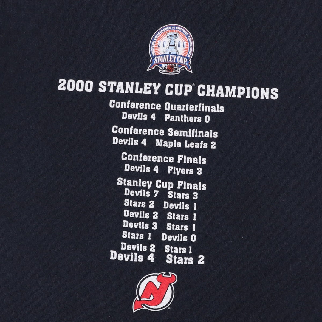 2000'S Majestic NHL New Jersey Devils sports print T-shirt, men's size XL (approx.) cotton black type Vintage Second Hand