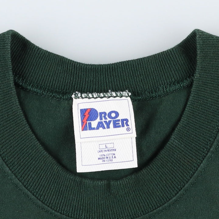 90'S PRO PLAYER NFL GREEN BAY PACKERS Logo T-Shirt, Made in USA, Men's Size L (approx.), Vintage cotton Green type dark green Vintage Second Hand