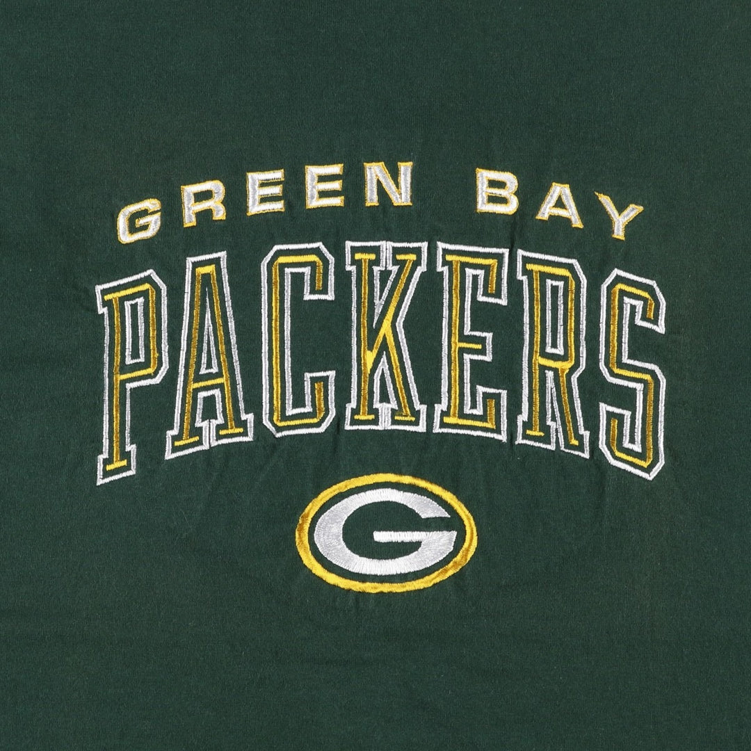 90'S PRO PLAYER NFL GREEN BAY PACKERS Logo T-Shirt, Made in USA, Men's Size L (approx.), Vintage cotton Green type dark green Vintage Second Hand