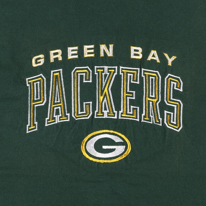 90'S PRO PLAYER NFL GREEN BAY PACKERS Logo T-Shirt, Made in USA, Men's Size L (approx.), Vintage cotton Green type dark green Vintage Second Hand