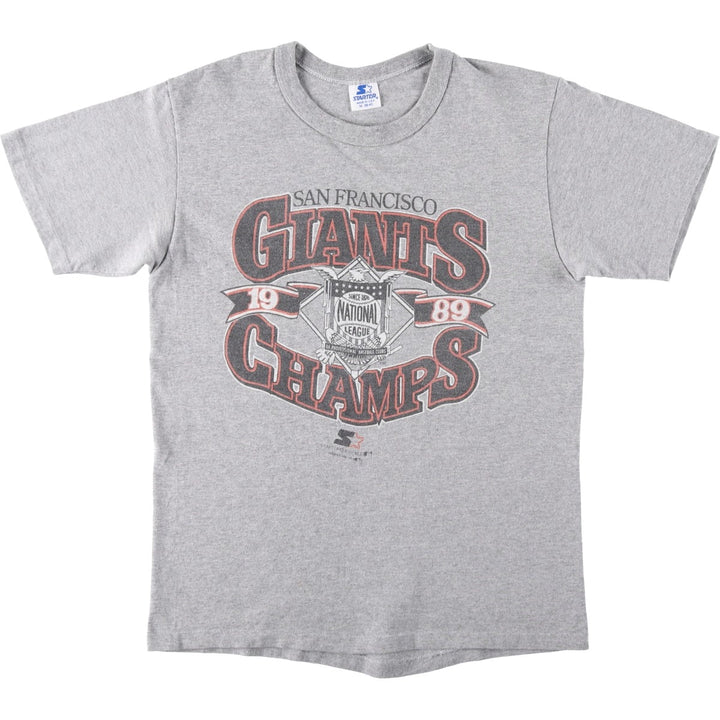80'S Starter MLB San Francisco Giants Sports Print T-Shirt, Made in USA, Men's Size M (Equivalent), Vintage cotton gray type Vintage Second Hand
