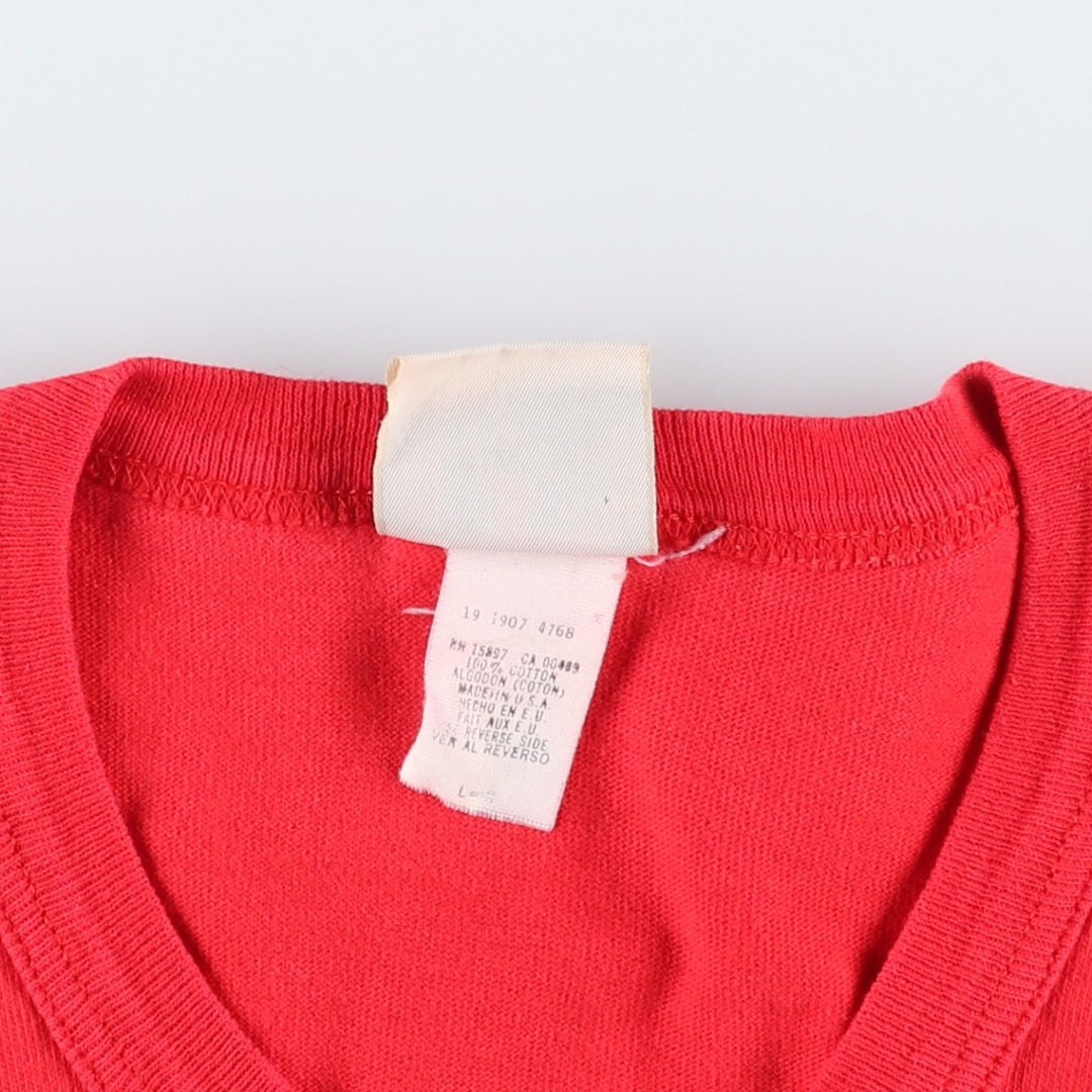 90'S Team Rated NHL Detroit Red Wings 3/4 Sleeve V-Neck Football T-Shirt, Made in USA, Men's Size L (Equivalent), Vintage cotton red type Vintage Second Hand