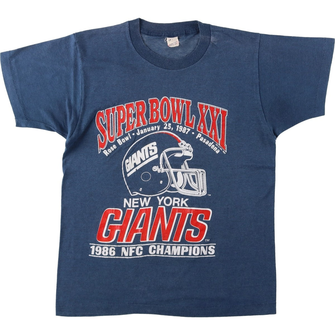 80'S Screen Stars New York Giants SUPER BOWL XXI Sports T-Shirt, Women's Size M (Equivalent), Vintage cotton Navy blue Vintage Second Hand