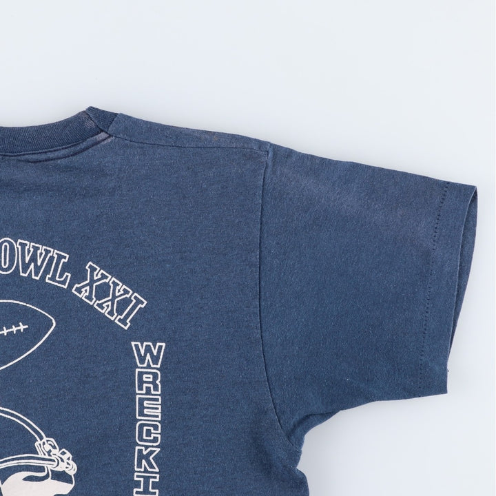 80'S Screen Stars New York Giants SUPER BOWL XXI Sports T-Shirt, Women's Size M (Equivalent), Vintage cotton Navy blue Vintage Second Hand