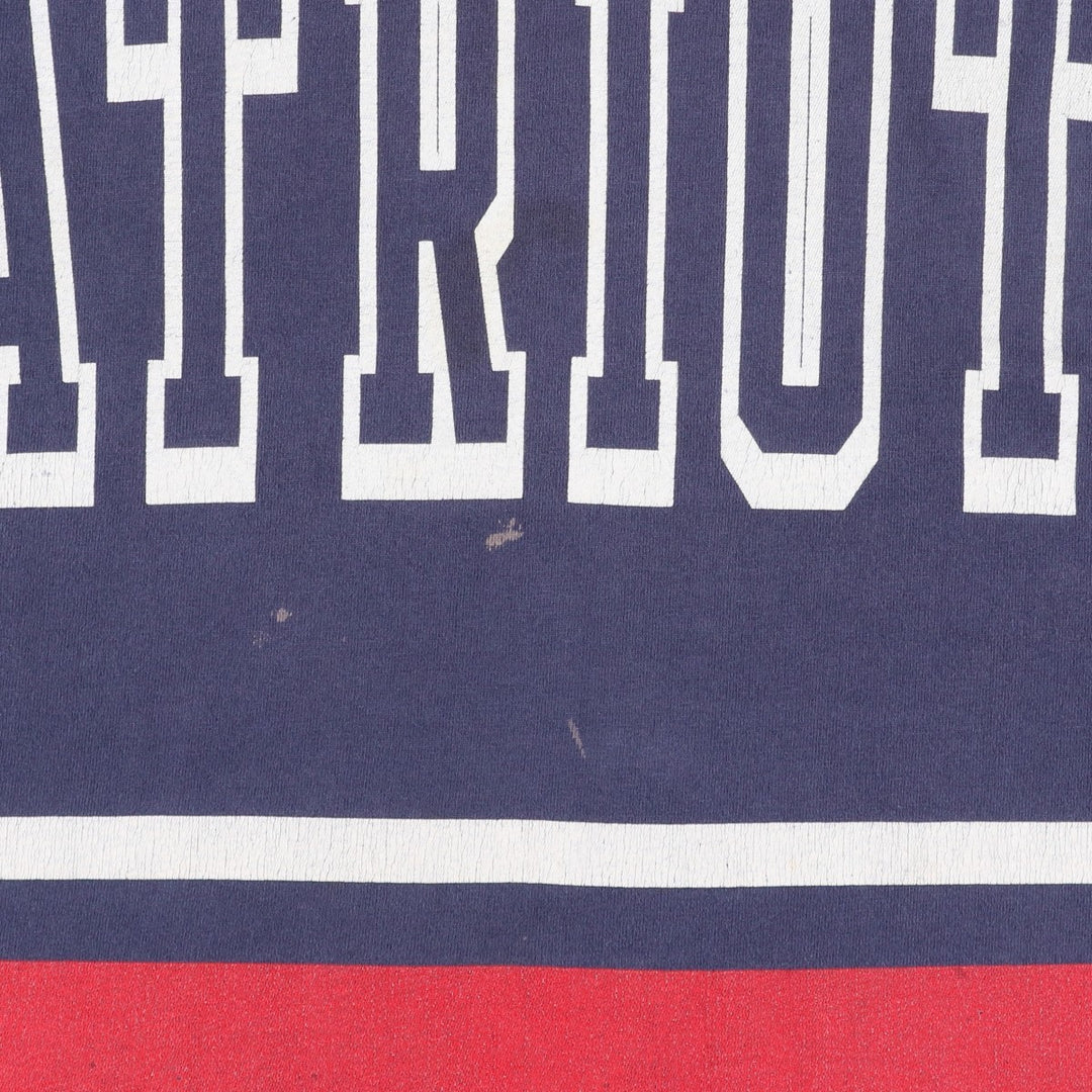 90'S Salem Pro Player NFL New England Patriots Sports Print T-Shirt, Made in USA, Men's Size L (approx.) cotton navy blue type Vintage Second Hand