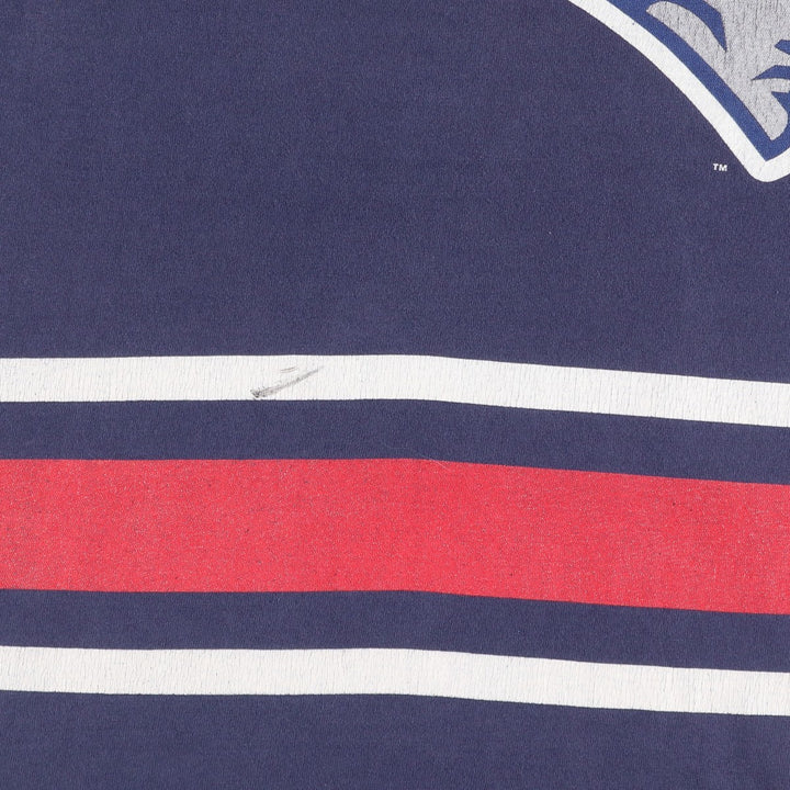 90'S Salem Pro Player NFL New England Patriots Sports Print T-Shirt, Made in USA, Men's Size L (approx.) cotton navy blue type Vintage Second Hand