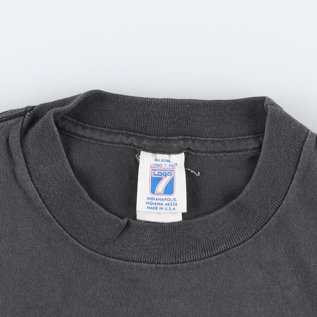 90'S Logo 7 NFL Pittsburgh Steelers Sports Print T-Shirt, Made in USA, Men's Size M (Equivalent), Vintage cotton black type Vintage Second Hand