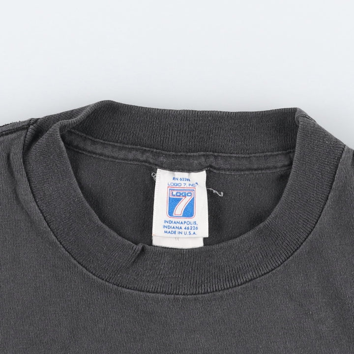 90'S Logo 7 NFL Pittsburgh Steelers Sports Print T-Shirt, Made in USA, Men's Size M (Equivalent), Vintage cotton black type Vintage Second Hand