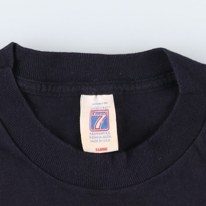90'S Logo 7 Super Bowl XXVI Sports Print T-Shirt, Made in USA, Men's XL equivalent, Vintage cotton black type Vintage Second Hand