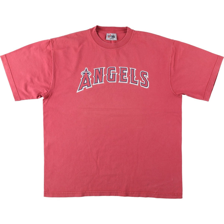 90s-00'S Majestic MLB Los Angeles Angels logo print T-shirt, men's size L (approx.) cotton red type Vintage Second Hand