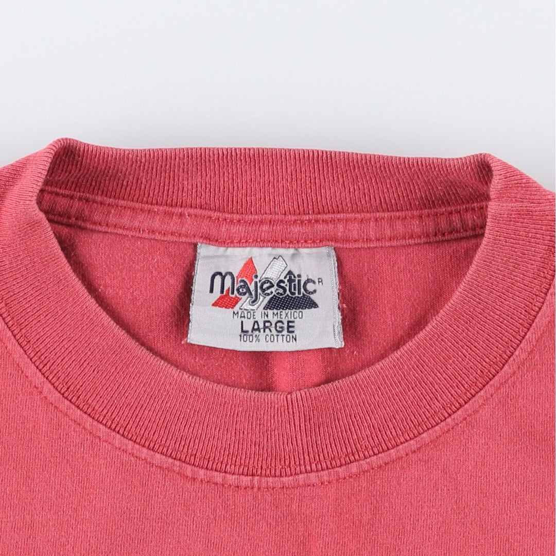 90s-00'S Majestic MLB Los Angeles Angels logo print T-shirt, men's size L (approx.) cotton red type Vintage Second Hand