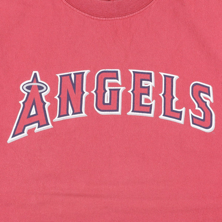 90s-00'S Majestic MLB Los Angeles Angels logo print T-shirt, men's size L (approx.) cotton red type Vintage Second Hand