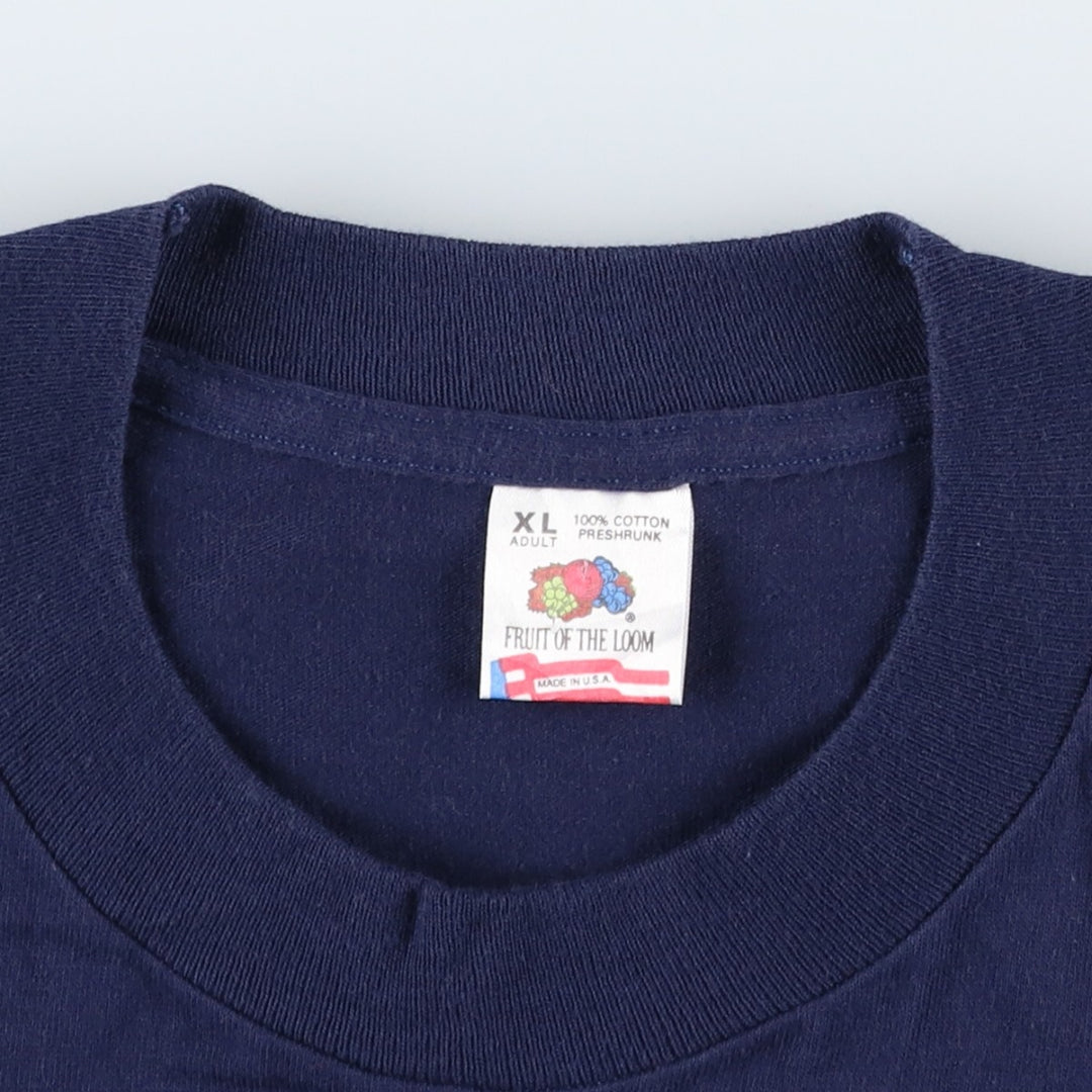 90'S Fruit of the Loom NFL Dallas Cowboys sports print t-shirt, made in USA, men's size XL (approx.) cotton navy blue type Vintage Second Hand
