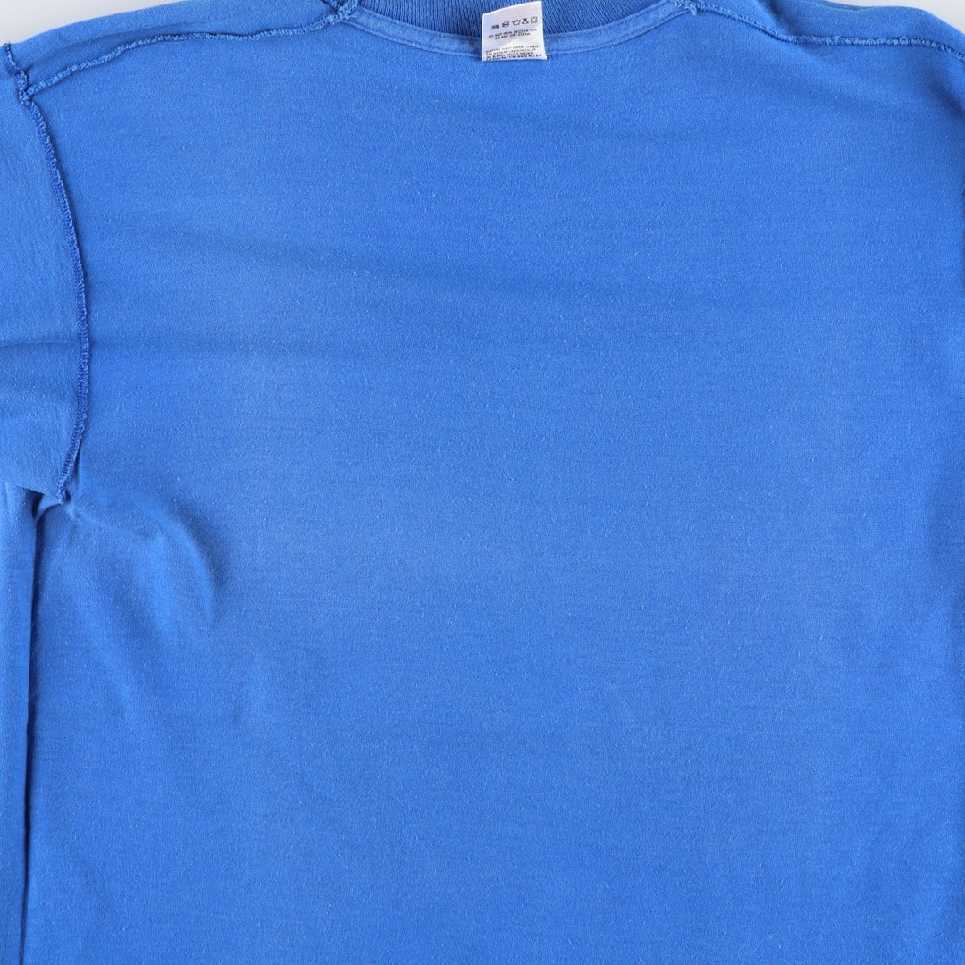 90'S Logo 7 NFL Denver Broncos Logo Print T-Shirt, Made in USA, Men's Size L (approx.), Vintage cotton blue type Vintage Second Hand