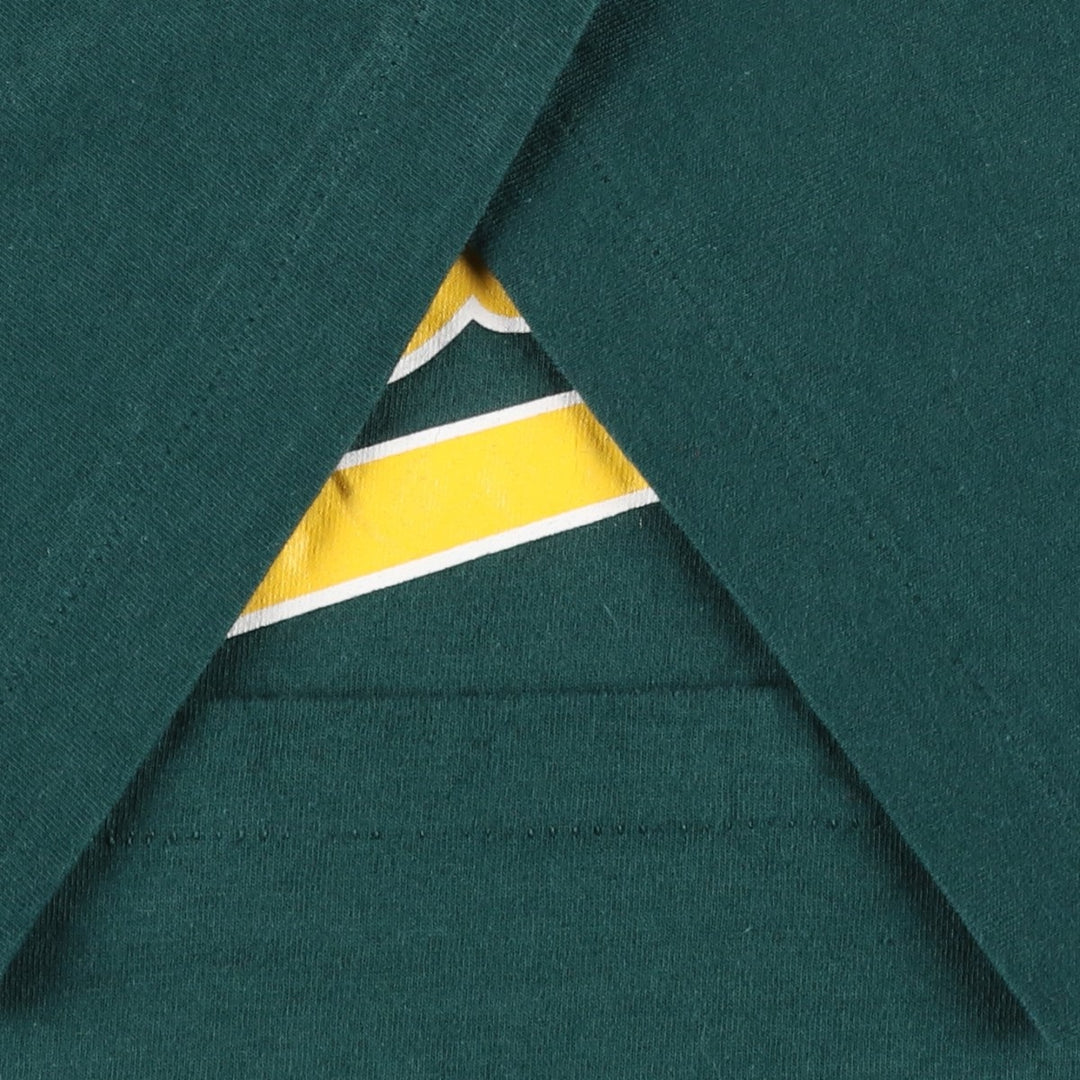 90'S Majestic MLB Oakland Athletics Logo Print T-Shirt, Made in USA, Men's Size L (Equivalent), Vintage cotton dark green Vintage Second Hand