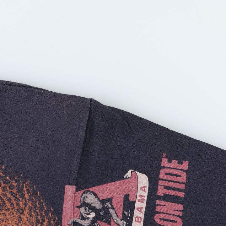 90'S WAULDRON SPORTS Large Print College T-Shirt, Men's XL (approx.), Vintage cotton black type Vintage Second Hand