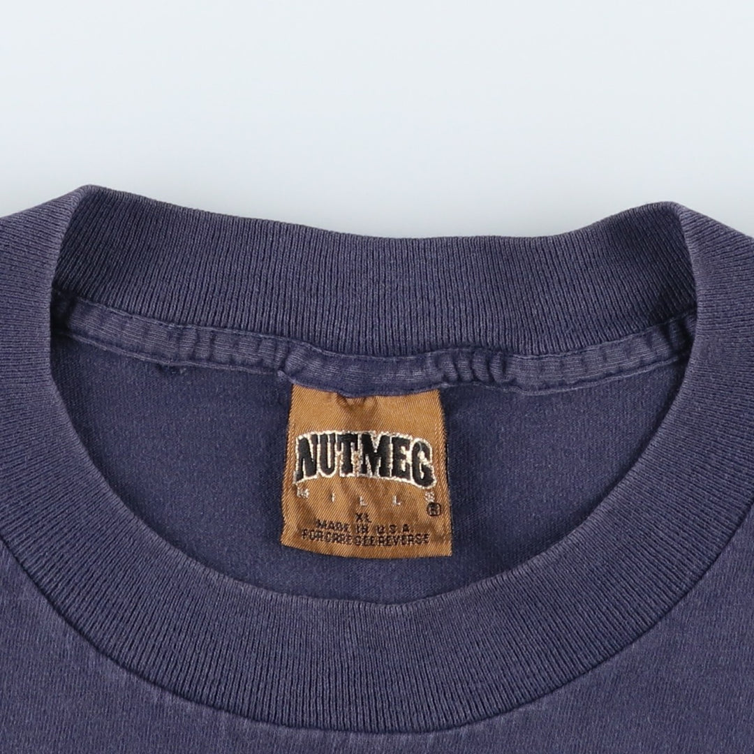 90'S NUTMEG NFL CHICAGO BEARS Sports Print T-Shirt, Made in USA, Men's XL equivalent, Vintage cotton navy blue type Vintage Second Hand