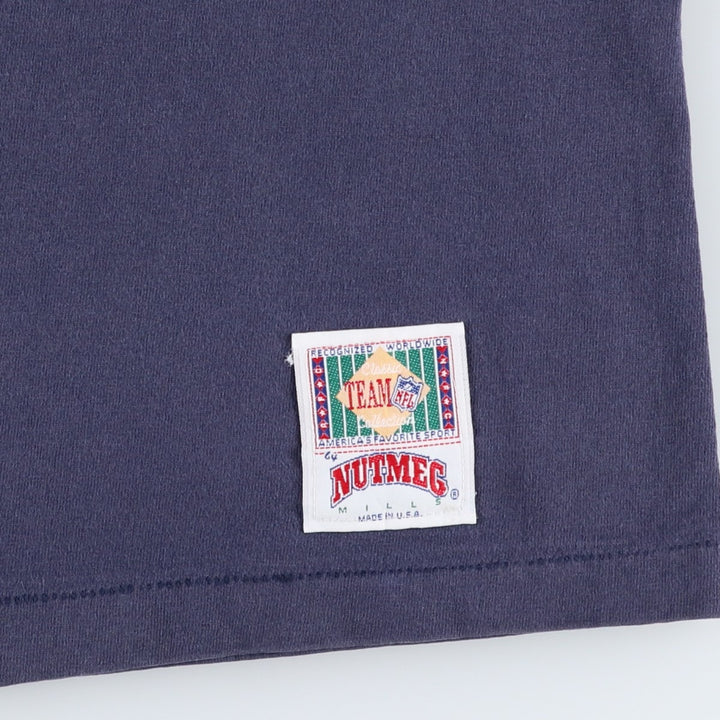 90'S NUTMEG NFL CHICAGO BEARS Sports Print T-Shirt, Made in USA, Men's XL equivalent, Vintage cotton navy blue type Vintage Second Hand