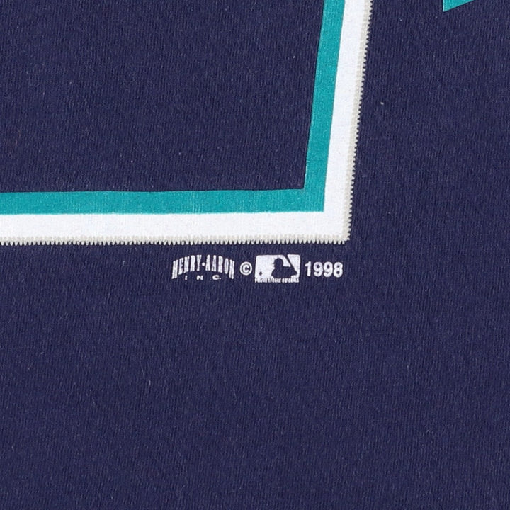 90'S Delta MLB Seattle Mariners Sports Print T-Shirt, Men's Size L (approx.), Vintage cotton navy blue type Vintage Second Hand