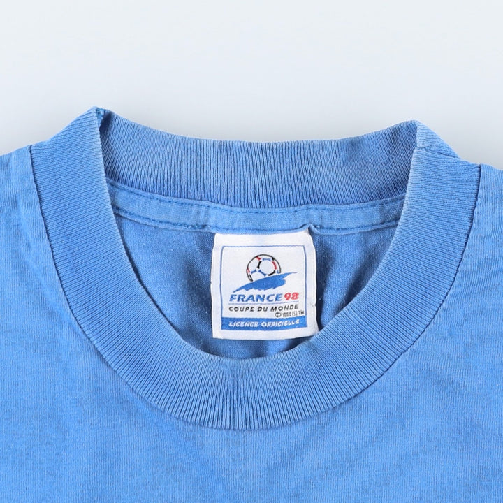 Vintage 1990'S FIFA World Cup 1998 Italy National Team Sports Print T-Shirt, Men's Size M (approx.) cotton blue type Vintage Second Hand