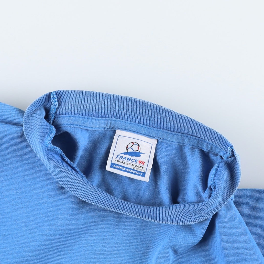 Vintage 1990'S FIFA World Cup 1998 Italy National Team Sports Print T-Shirt, Men's Size M (approx.) cotton blue type Vintage Second Hand