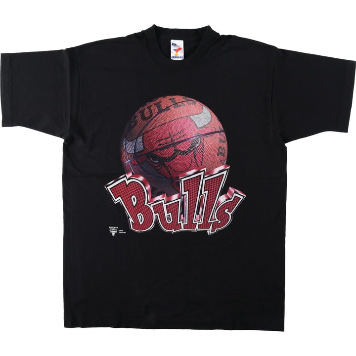 90'S ARTEX NBA CHICAGOBULLS Sports Print T-Shirt, Made in USA, Men's XL equivalent, Vintage cotton black type Vintage Second Hand