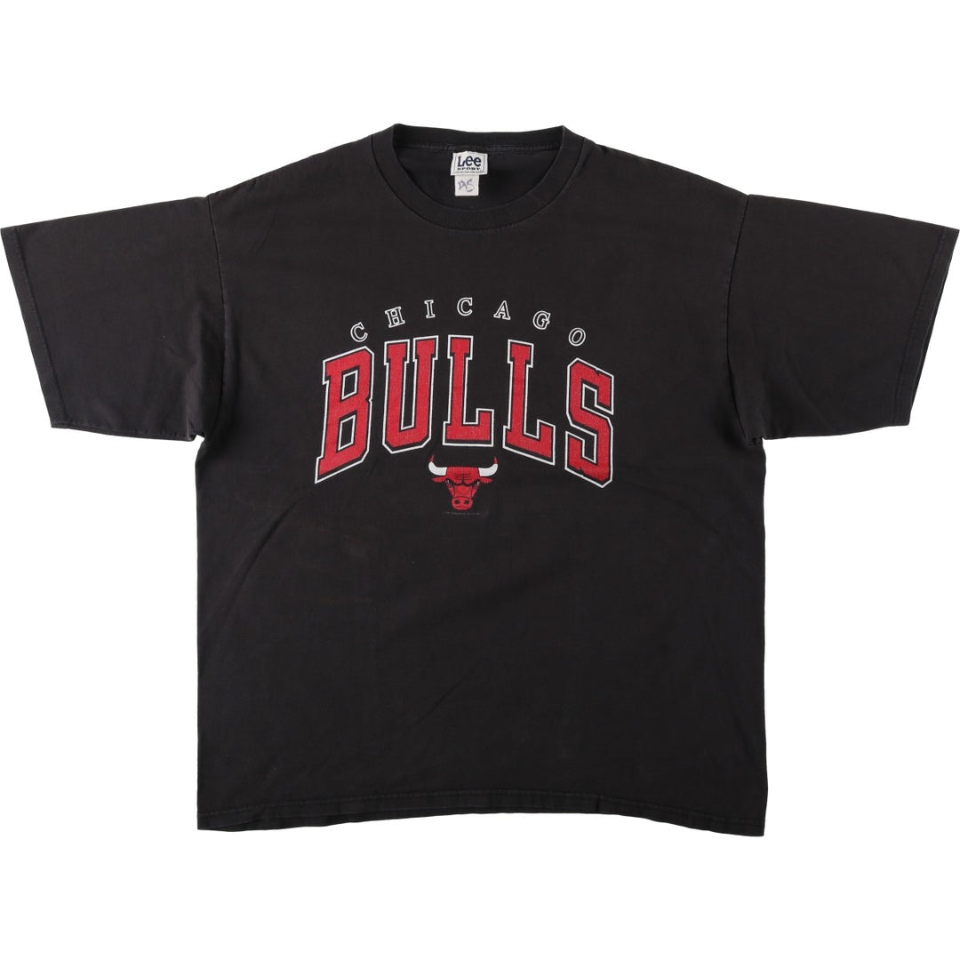90s-00'S Lee SPORT NBA CHICAGOBULLS Logo Print T-Shirt, Men's XL (approx.) cotton black type Vintage Second Hand