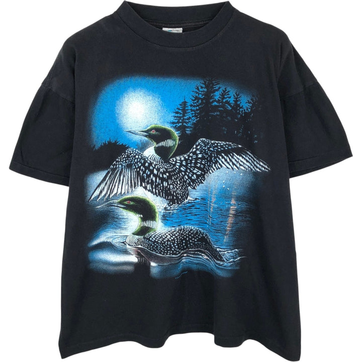 90'S Caribbean Dream Camo Pattern Animal T-Shirt, Made in El Salvador, Men's Size L (Equivalent), Vintage cotton black type Vintage Second Hand