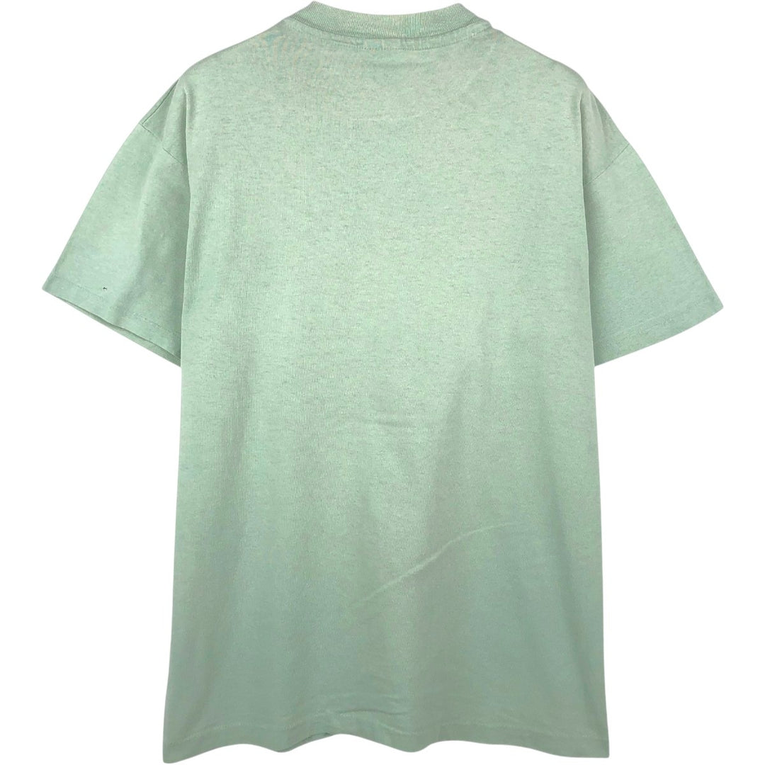 90'S Anvil Orca Pattern Animal T-Shirt, Made in USA, Men's Size L (Equivalent), Vintage cotton Mint green Vintage Second Hand
