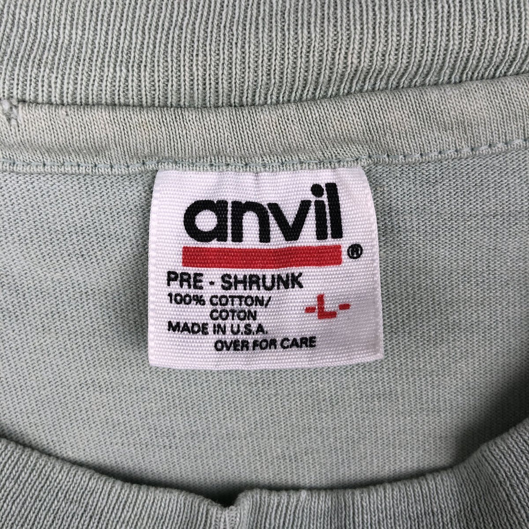 90'S Anvil Orca Pattern Animal T-Shirt, Made in USA, Men's Size L (Equivalent), Vintage cotton Mint green Vintage Second Hand