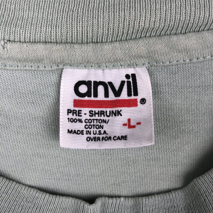 90'S Anvil Orca Pattern Animal T-Shirt, Made in USA, Men's Size L (Equivalent), Vintage cotton Mint green Vintage Second Hand